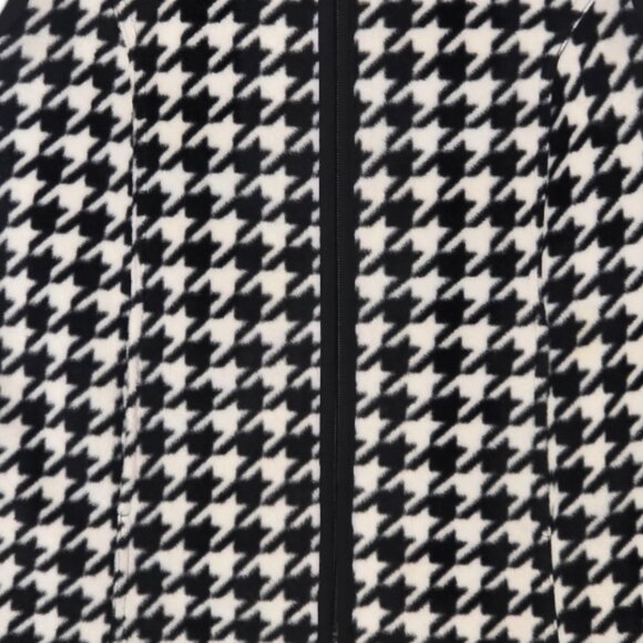 Susan Graver Zip Front Houndstooth Vest Black/White Sleeveless Core Classic Sz S - Picture 7 of 10